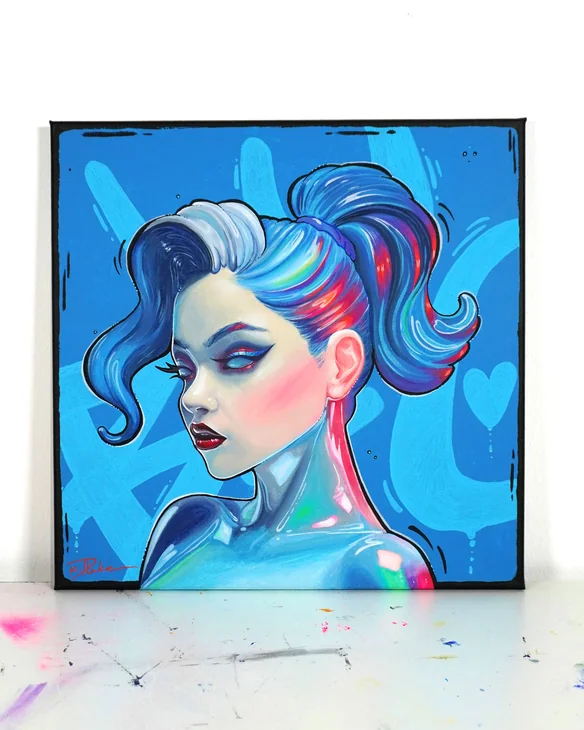 Blue - Mixed Media artwork by ArtistiKath